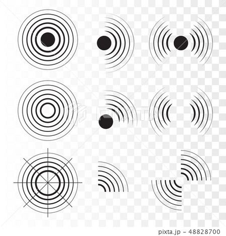 Set Of Radar Icons Sonar Sound Waves Vector のイラスト素材 4700