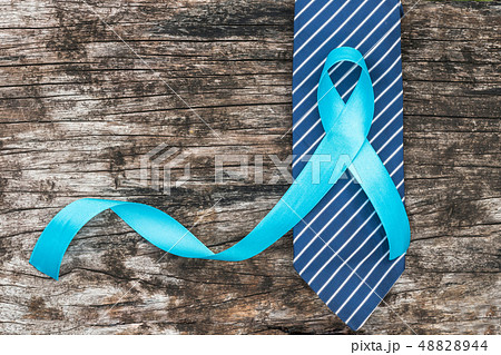 Prostate cancer awareness light blue ribbon 48828944