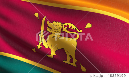 Sri Lanka national flag blowing in the wind 48829199
