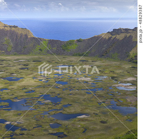 Rano Kau volcano, Easter island Rano Kau volcano, Easter island 48829387