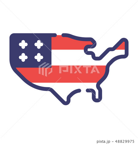 USA FlatOutline illustration 48829975