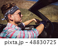Stylish man in headband and colorful shirt 48830725