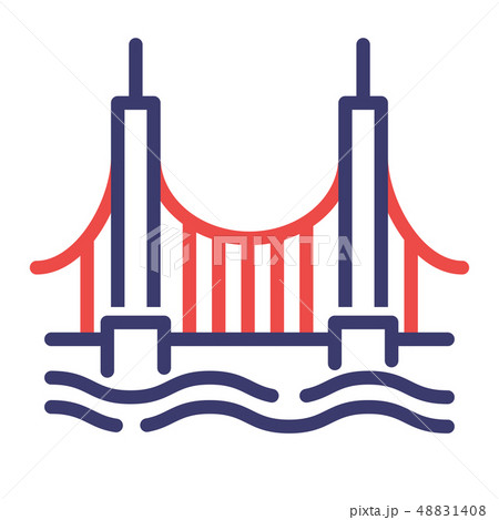 Golden gate bridge FlatOutline illustration 48831408