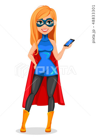 Successful woman wearing superhero costume 48833301