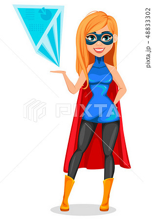 Successful woman wearing superhero costume 48833302
