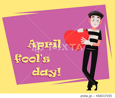 April Fool's Day greeting card with mime 48833585