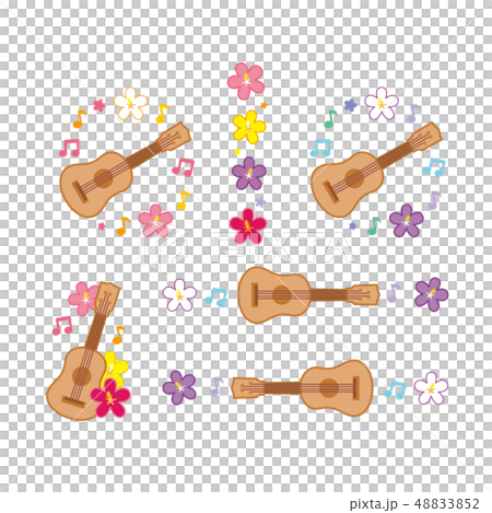 ウクレレとハイビスカス　リラックス音楽 48833852