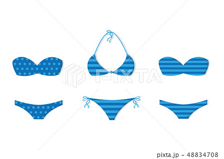three blue bikinis with different patterns three blue bikinis with different patterns 48834708