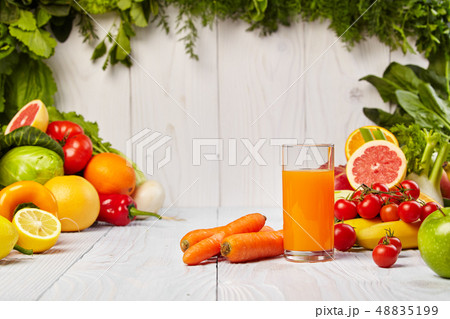 Various Freshly Vegetable Juices for Detox 48835199