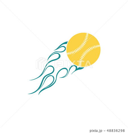 Baseball fire ball icon 48836298