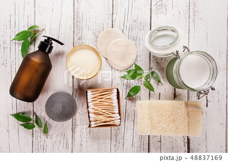 Zero waste supplies for personal hygiene. Sustainable lifestyle concept. 48837169