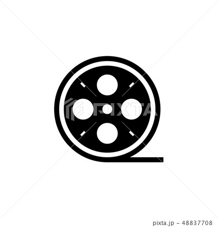 film reel icon. vector illustration black on white film reel icon. vector illustration black on white 48837708