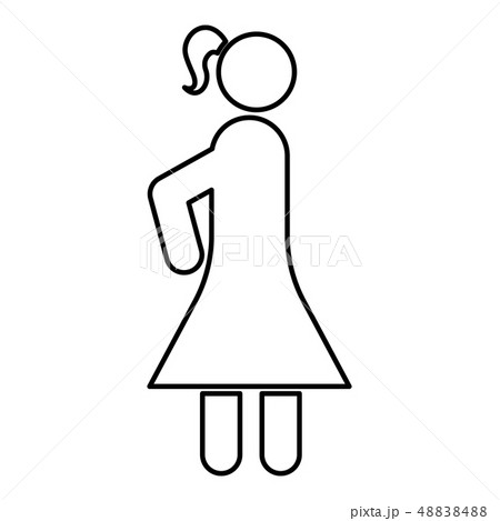 Woman stick icon black color outline vector Woman stick icon black color outline vector 48838488