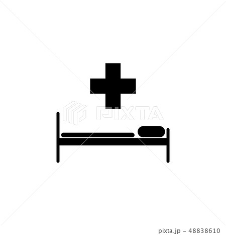 hospital bed and the cross icon. vector  48838610