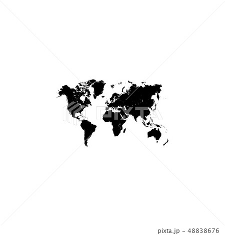 World Map Illustration. symbol (sign) vector black World Map Illustration. symbol (sign) vector black 48838676