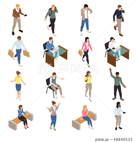 Casual City People Icons Set 48840535