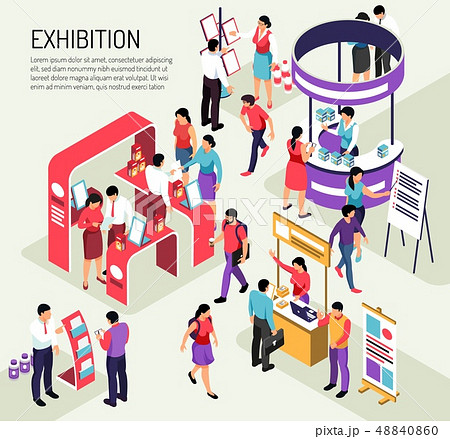 Exhibition Isometric Expo Background Exhibition Isometric Expo Background 48840860