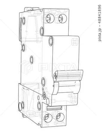 Automatic circuit breaker concept. Vector Automatic circuit breaker concept. Vector 48841896