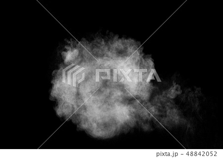 White powder explosion isolated on black 48842052