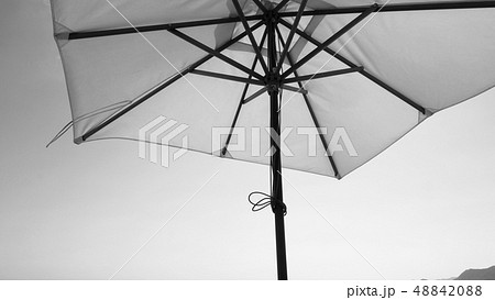 White fabric color texture beach umbrella 48842088