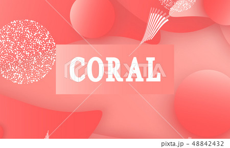 Coral color abstract background. Vector. 48842432