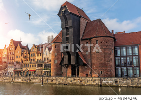 Zuraw, a famous Gdansk port crane by the Motlawa 48844246