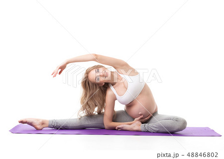 Portrait Of Pregnant Woman Doing Yoga 48846802
