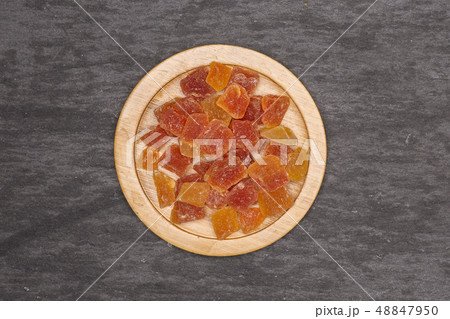 Dry papaya on grey stone 48847950