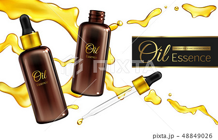 Cosmetic essence oil 3d realistic vector banner 48849026