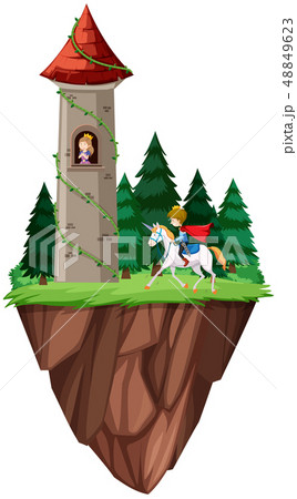 Isolated prince and princess castle 48849623