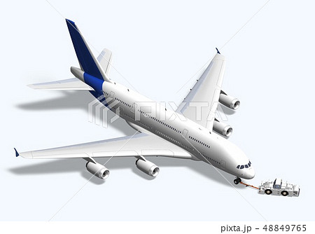 旅客機エアバス380＆トーイングカー 48849765