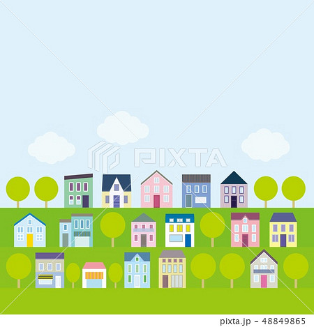 街並み　春　雲 48849865