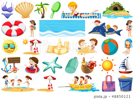 Set of summer beach element 48850121
