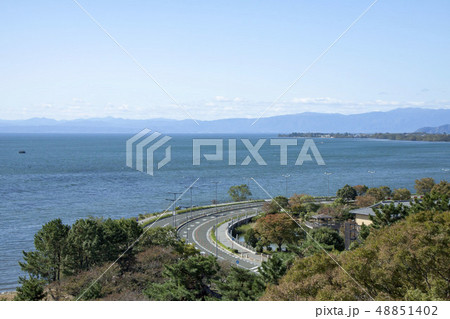 長浜城から見た湖周道路 長浜城から見た湖周道路 48851402