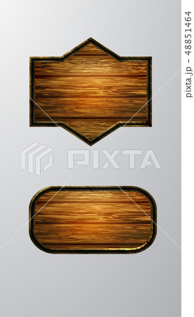 Vector realistic illustration of wooden signboard 48851464