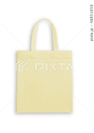 Tote bag fabric shopping sack mockup in yellow Tote bag fabric shopping sack mockup in yellow 48851659