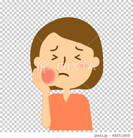 Caries adult female closed mouth 48851909