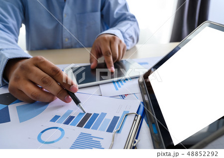 business documents on office graph financial with business documents on office graph financial with 48852292