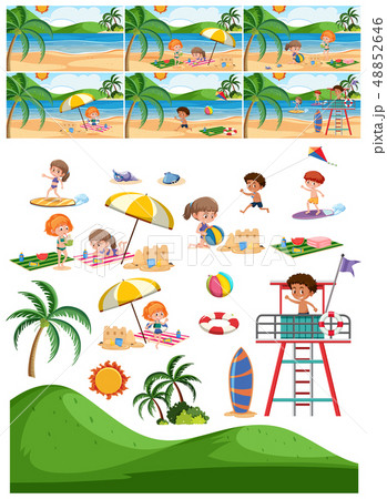 Set of beach collection Set of beach collection 48852646