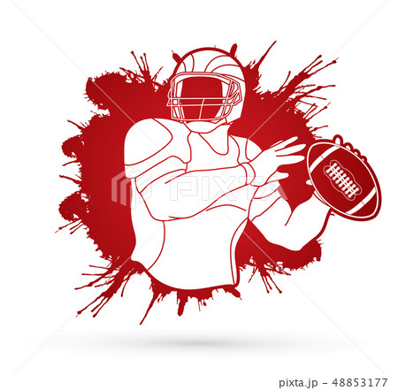 American football player, Sportsman action vector American football player, Sportsman action vector 48853177