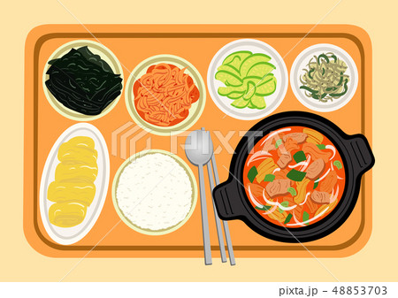 Vector - food illustration, Korean cuisine flat vector collection of dishes 001 Vector - food illustration, Korean cuisine flat vector collection of dishes 001 48853703