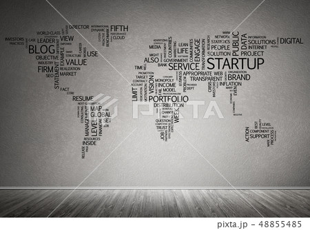 World map in typography 48855485