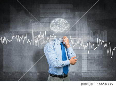Brain headed businessman 48858335