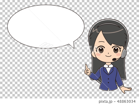女性　吹き出し　ビジネス 48863034