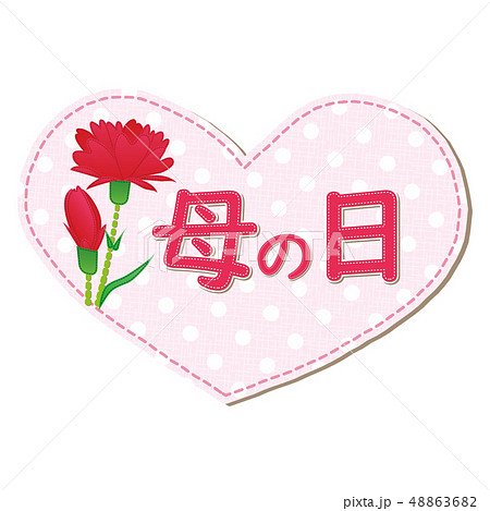 母の日 文字素材 カーネーション ワッペン アップリケ 母の日 文字素材 カーネーション ワッペン アップリケ 48863682