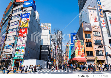 新宿東口 靖国通り 歌舞伎町 新宿東口 靖国通り 歌舞伎町 48863706