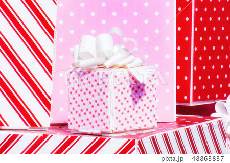 Red, Pink and White Gift box at party (Christmas) 48863837