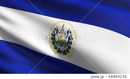 El Salvador national flag blowing in the wind 48864236