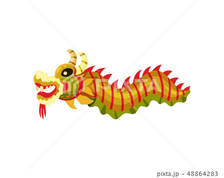 Chinese dragon on white background. Vector illustration. 48864283