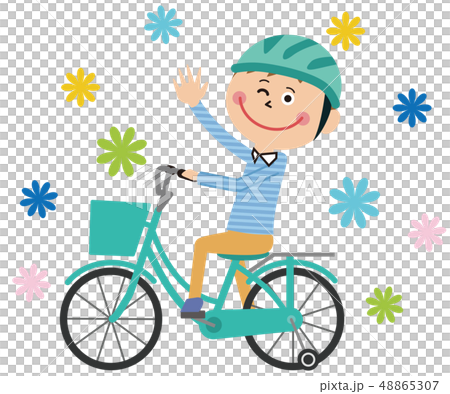 ポップな男の子　自転車デビュー 48865307
